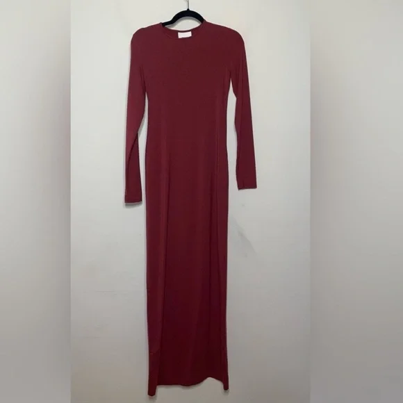 Reformation Tommi Like New Long Sleeve Red Maxi Dress Stretchy Size XS - Picture 3 of 11